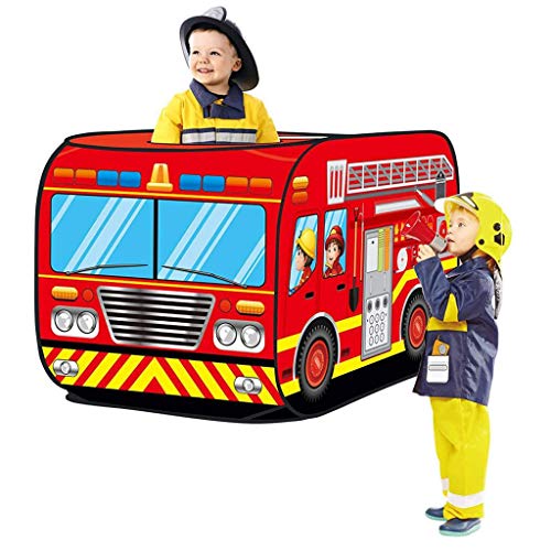 MagiDeal Los Niños Juegan a Las Tiendas de Campaña Al Aire Libre en Interiores Juego de Simulación Toy Up Truck - Camión de Bomberos