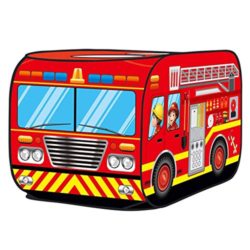 MagiDeal Los Niños Juegan a Las Tiendas de Campaña Al Aire Libre en Interiores Juego de Simulación Toy Up Truck - Camión de Bomberos