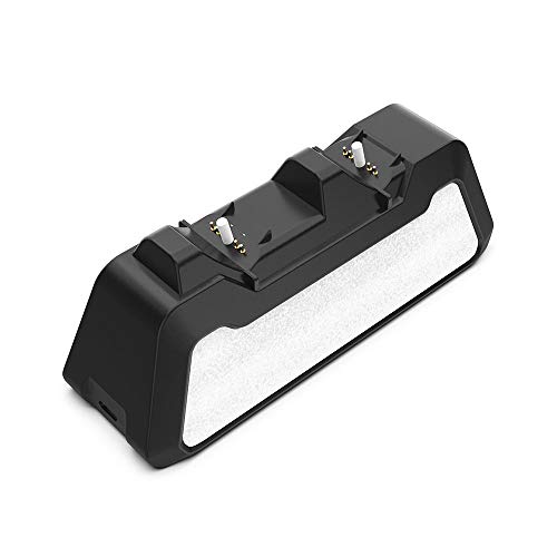 MagiDeal Mango de Juego de Carga rápida Tipo C USB de Carga rápida Controlador Dual estación de Carga Dock con indicador LED para Sony Playstation5 PS5 - Blanco y Negro