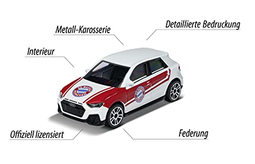 Majorette FC Bayern Múnich - Juego de 5 Coches de Juguete de Metal con Hoja de Pegatinas, artículo Oficial para niños a Partir de 3 años