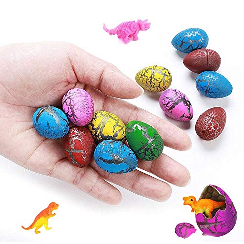 MAKFORT 12 huevos de Pascua de colores mágicos de dinosaurio, agua, incubación, crecimiento de dinosaurios, juguete de Pascua, regalo para niños y niñas