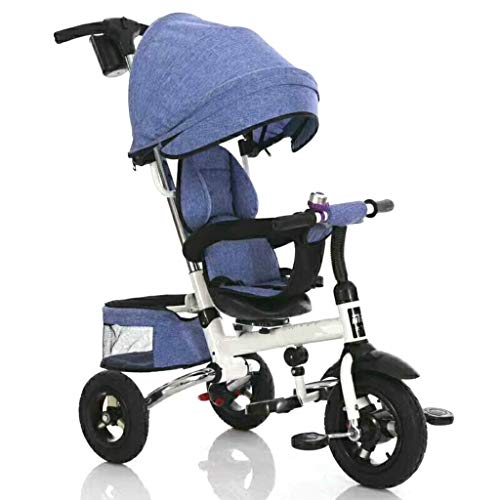 MAMINGBO Triciclo del bebé plegable portátil Pedal Trike bicicletas, for los muchachos del niño/niñas, de 7 meses - 6 años (Color : Azul)