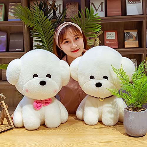 manmanxu New Creativity Simulation Bichon Frise Dog Plush Toy Stuffed Korea Lifelike Pomeranian Dog Puppy Toys Home Decor Kids Brithday 1 35cm