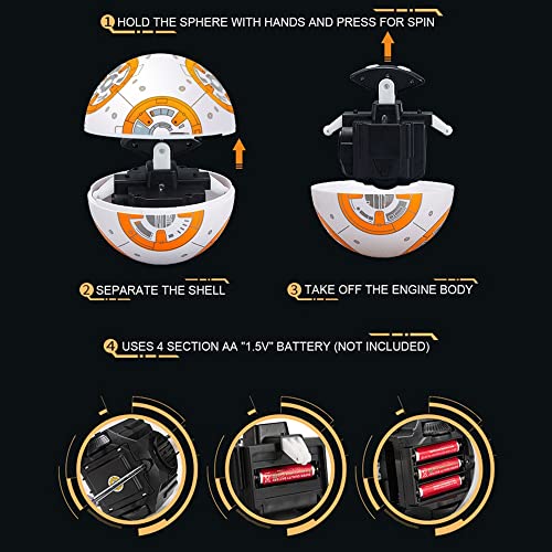 MANY RC BB-8 Juguetes De Robot For Niño, Star Wars BB8 Robot De Control Remoto Bola De Robot, Droide De 360 ​​° Rolling Astromech, Force Awakens Minifigure Modelo Regalo