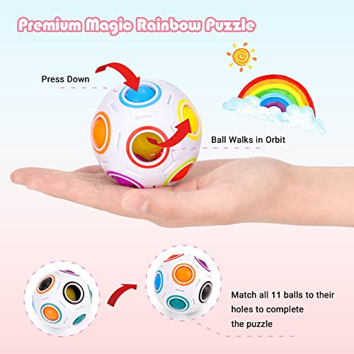 Maomaoyu Magic Rainbow Ball 3D Puzzle Cube Arco Iris Pelota Velocidad Cubo Niños Juguetes Educativos