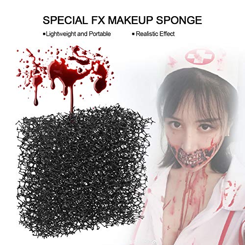 Maquillaje de esponja, Halloween, Navidad, carnaval, aplicador de maquillaje de herida de efectos de esponja Stipple efectos de cicatriz de sangre de efectos especiales - negro(03#)