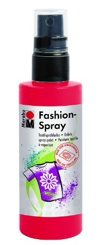 Marabu Red - Pintura Textil con pulverizador (100 ml), Color Rojo