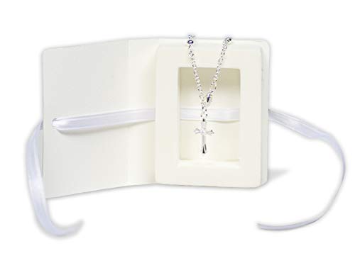 Mareli- Kit 4 Cajas 7 x 5,5 x 1 cm con Pulsera Rosario Decina incluida. Ideal como bombonera de Primera comunión o confirmación color blanco. (1)