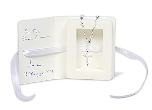 Mareli- Kit 4 Cajas 7 x 5,5 x 1 cm con Pulsera Rosario Decina incluida. Ideal como bombonera de Primera comunión o confirmación color blanco. (1)