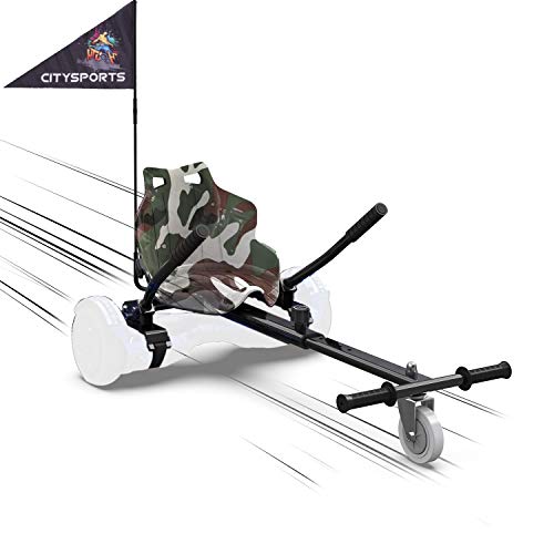 MARKBOARD Asiento Kart, Hoverkart para Patinete Eléctrico, Compatible con Hoverboard de 6.5, 8.5 y 10 Pulgadas (Camuflaje)