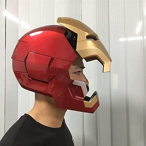 Marvel Avengers Iron Man Electrónico Casco Máscara con Control Remoto y Sensor de Inducción Electromagnética de Anillo,Halloween Superhéroe ABS Máscaras Luminosos Cascos＜60Cm,MK42