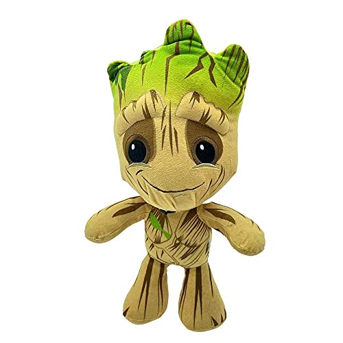 Marvel, Baby Groot Peluche, Guardianes de la Galaxia, clásico, maceta, con mono rojo y cinta de casete, 30 CM (12") - Licencia Oficial (BABY GROOT CLÁSICO)