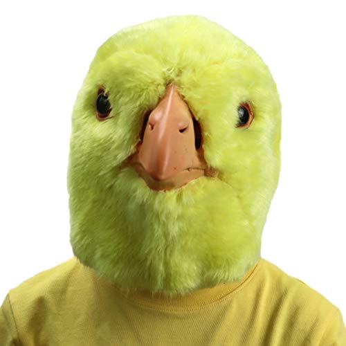 Máscara de goma de pollo peludo, máscara de cabeza de gallo de piel sintética, gorras para Halloween Cosplay disfraz fiesta