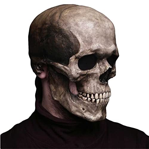 Máscara de miedo de halloween máscara de esqueleto de calavera máscara de huesos de cabeza de halloween casco con mandíbula móvil máscara de halloween de látex fantasma cosplay accesorios de fiesta