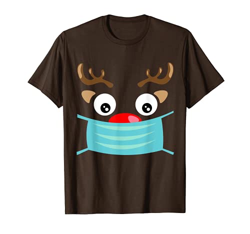 Máscara de reno de Navidad para disfraz de Navidad Rudolph Cosplay Camiseta