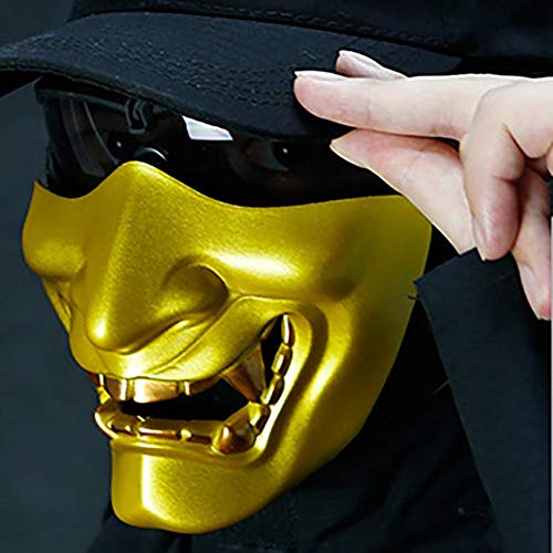 Máscara Mal Media mascarilla Protectora de la Cara Inferior Demonio Negro TPU para Airsoft Fiesta de Halloween Juego CS