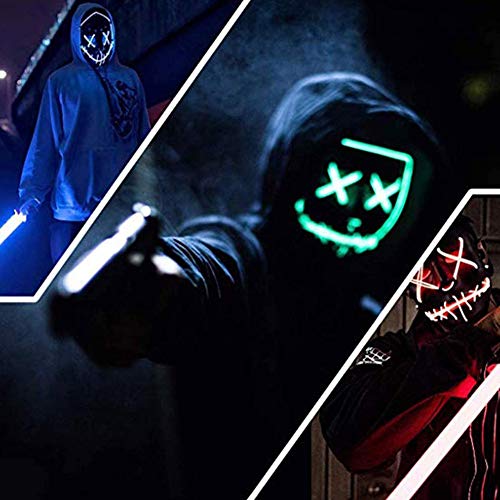 MáScaras Carnaval LED Luminosa MáScara Purga Mask,para Carnival Halloween Cosplay Grimace Festival Fiesta Show Mascarada