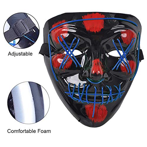 MáScaras Carnaval LED Luminosa MáScara Purga Mask,para Carnival Halloween Cosplay Grimace Festival Fiesta Show Mascarada