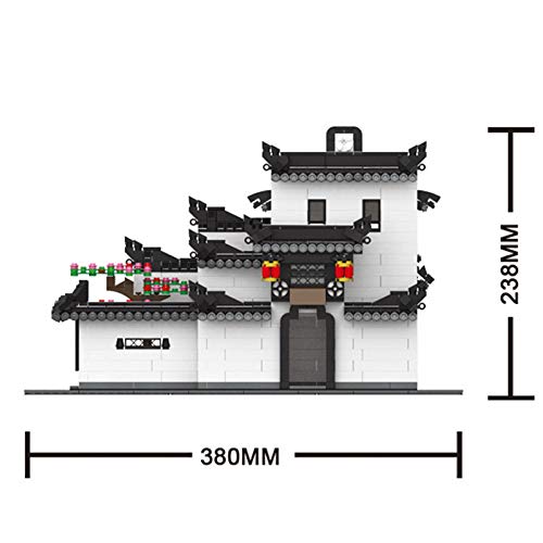 Massage-AED Nanoblock Adultos,Clásicos Ciudad Arquitectura Casa Tradicional Huistyle Casa Bloque De Construcción Juguete para Niños Regalo