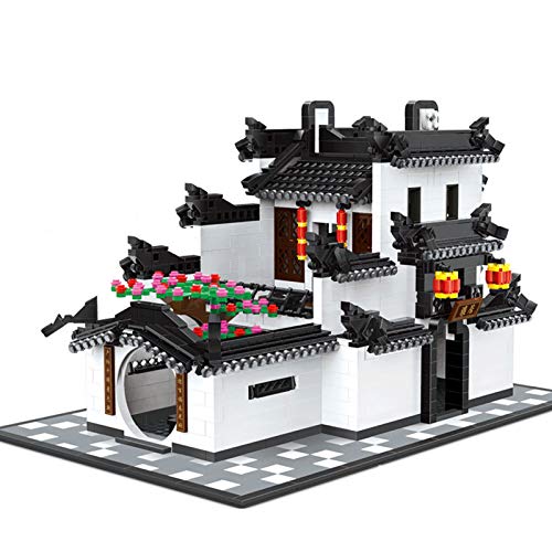 Massage-AED Nanoblock Adultos,Clásicos Ciudad Arquitectura Casa Tradicional Huistyle Casa Bloque De Construcción Juguete para Niños Regalo