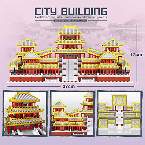 Massage-AED Nanoblock Adultos,Micro Mini Bloques Modelo De Arquitectura Antigua Palacio Afang Modelo De Construcción Juguetes De Arquitectura Regalos para Niños Y Adultos Regalos De Arquitectura