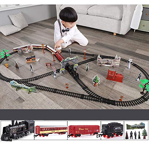 massager Juguete de Tren, Eléctrico Tren de Juguete, Locomotora de Eléctrico Clásico Tren, Niños Tren de Vapor con Luz, Juego de Trenes, Apto para niños de 3 años en adelante