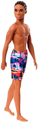 Mattel Barbie - Ken Beach Dark Skin Doll with Swim Pants (GHW44)