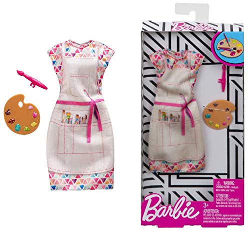 Mattel F-Barbie: Vestido de Carrera Pintor Vestido Beige Multicolor