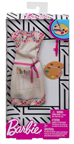 Mattel F-Barbie: Vestido de Carrera Pintor Vestido Beige Multicolor