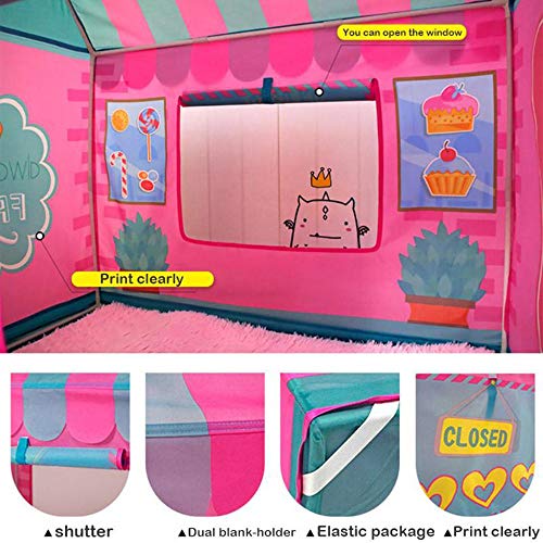 MCLJR De los niños Tienda de Juego, Princesa Postre Casa Castillo, Material de poliéster, Caja Fuerte y Resistente al Desgaste, Plegable portátil Juego de Interior Casa, Adecuado para niños,Naranja