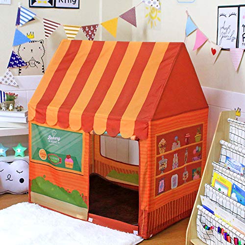 MCLJR De los niños Tienda de Juego, Princesa Postre Casa Castillo, Material de poliéster, Caja Fuerte y Resistente al Desgaste, Plegable portátil Juego de Interior Casa, Adecuado para niños,Naranja