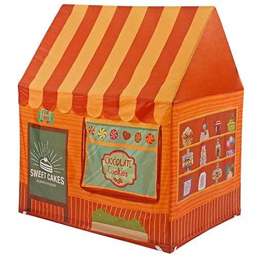 MCLJR De los niños Tienda de Juego, Princesa Postre Casa Castillo, Material de poliéster, Caja Fuerte y Resistente al Desgaste, Plegable portátil Juego de Interior Casa, Adecuado para niños,Naranja