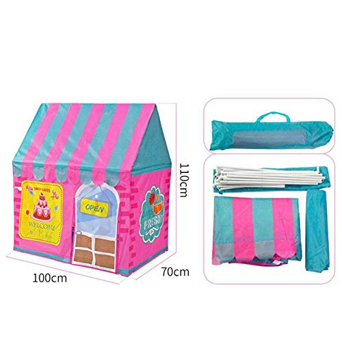 MCLJR De los niños Tienda de Juego, Princesa Postre Casa Castillo, Material de poliéster, Caja Fuerte y Resistente al Desgaste, Plegable portátil Juego de Interior Casa, Adecuado para niños,Naranja