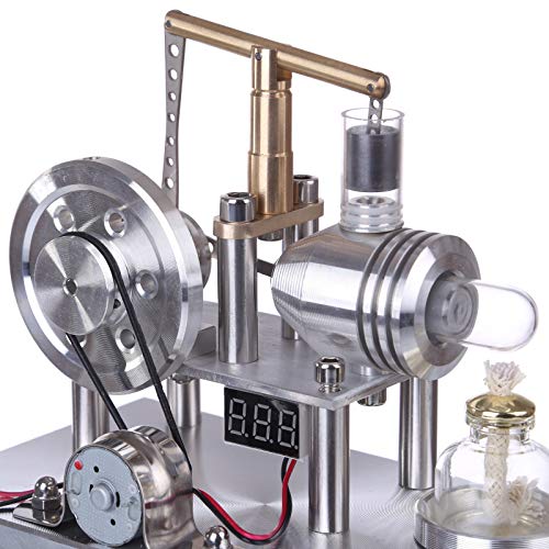 ME. Enjomor Custom Balance modelo de motor Stirling, motor de plata de ley con luz LED y voltímetro, motor de combustión externa, juguete educativo para experimentos de física, kit de regalo – Tipo B