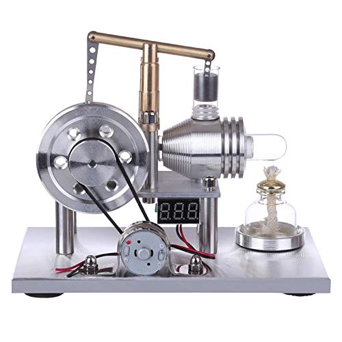 ME. Enjomor Custom Balance modelo de motor Stirling, motor de plata de ley con luz LED y voltímetro, motor de combustión externa, juguete educativo para experimentos de física, kit de regalo – Tipo B