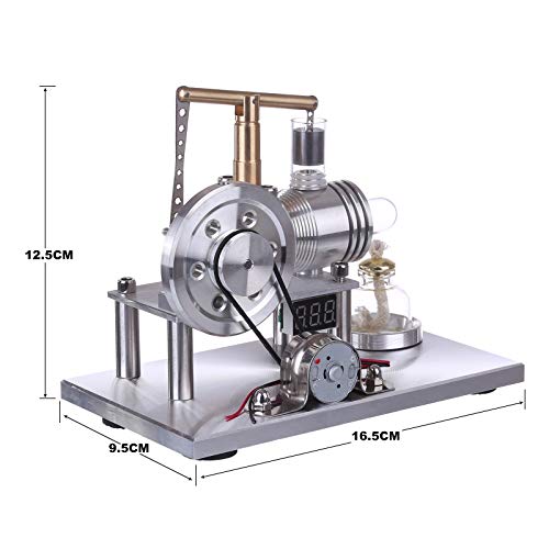 ME. Enjomor Custom Balance modelo de motor Stirling, motor de plata de ley con luz LED y voltímetro, motor de combustión externa, juguete educativo para experimentos de física, kit de regalo – Tipo B