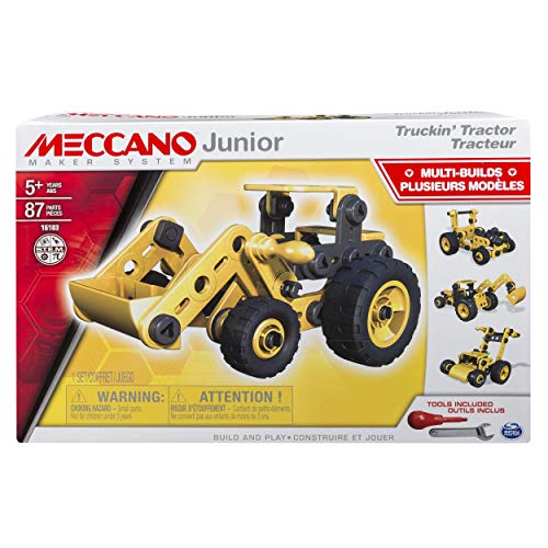 Meccano Junior Tractor Juego de construcción de varios modelos de vehículos 87pieza(s) - Juegos de construcción (Juego de construcción de varios modelos de vehículos, 5 año(s), 87 pieza(s), Negro, Amarillo, 350 mm, 80 mm) , color/modelo surtido