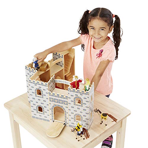 Melissa & Doug- Fold and go Castillo, Color Gris (13702)