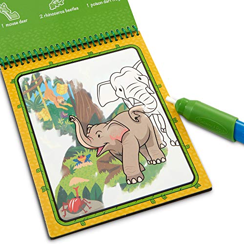 Melissa & Doug - On the Go Water Wow - Cuaderno de actividades reutilizable para revelar colores con agua – Selva