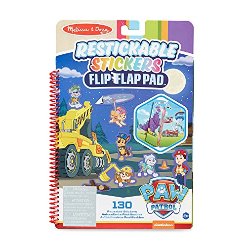 Melissa & Doug, PAW Patrol, Album pieghevole con adesivi riutilizzabili, La Missione Definitiva, 130 adesivi riutilizzabili