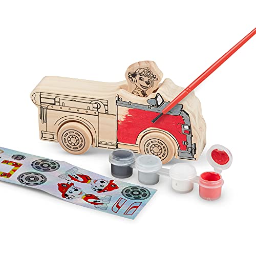 Melissa & Doug- Paw Patrol-Kit per lavori Artigianali in Legno, Veicoli, Multicolore, 33266