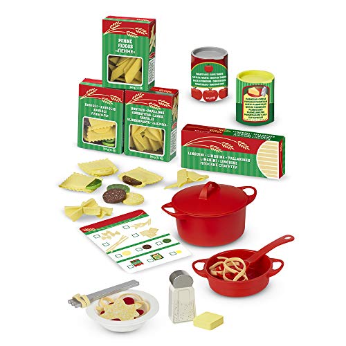 Melissa & Doug- Set Pasta da Preparare e Servire Giocattolo, Multicolore, 19361