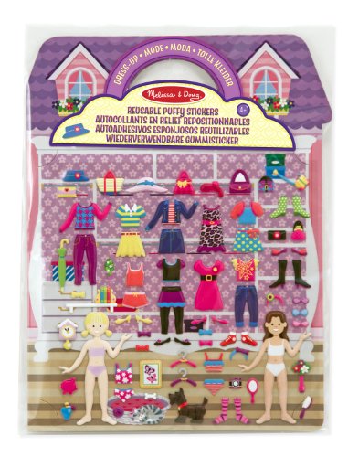 Melissa & Doug- Set pegatinas acolchadas vestidos, Multicolor (12195)