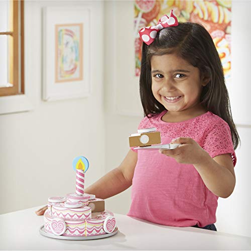 Melissa & Doug - Tarta de tres pisos, de madera (14069) , color/modelo surtido