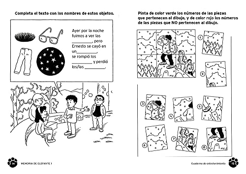 Memoria de elefante: Cuaderno para Primero De Primaria: Juegos para niños de 5 y 6 años: primero de primaria: Cuadernillo de actividades: 1 (cuadernos de actividades)