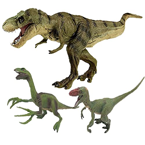 Mengger 3Pcs Dinosaurios de juguete grandes 30cm Dinosaurio de ataque Figura Juego de Mini Figura Prehistóricos Modelos Regalo para niños y niñas