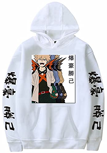 Mens My Hero Academia Bakugou sudadera con capucha casual manga larga Cosplay manga Tops Boku no Hero Explosion Katsuki Bakugou Anime Pullover Sudaderas