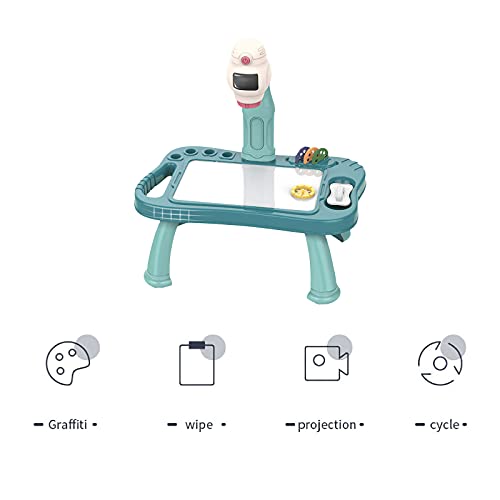 Mesa de proyector de dibujo apto para nies, mesa de dibujo apto para nies, mesa de proyeccie, tablero de dibujo con 6 placas de diapositiva de farolas, 48 patrones, mesa de pintura, juguete de graffi