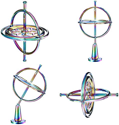 Metal Gyro Anti-Gravedad Adulto Descompresión Ciencia Juguete Educativo Balance Giratorio Tecnología Negra Mecánico Gyro Juguete Educativo para niños