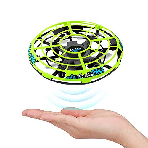 Mettime Mini Drone para Niños y Adultos Movimiento Control Mano Drones Juguetes Voladores Recargable UFO Drone con Luz LED Beginner RC Helicóptero Regalos para Niños